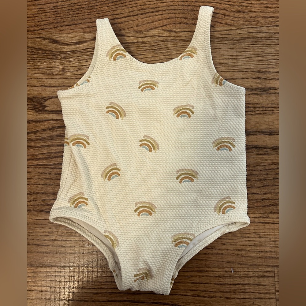 H&M 6m rainbow print textured swimsuit